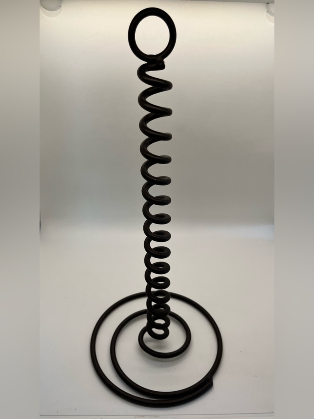 13” Freestanding Dark Bronze Metal Spiral Paper Towel Holder Stand